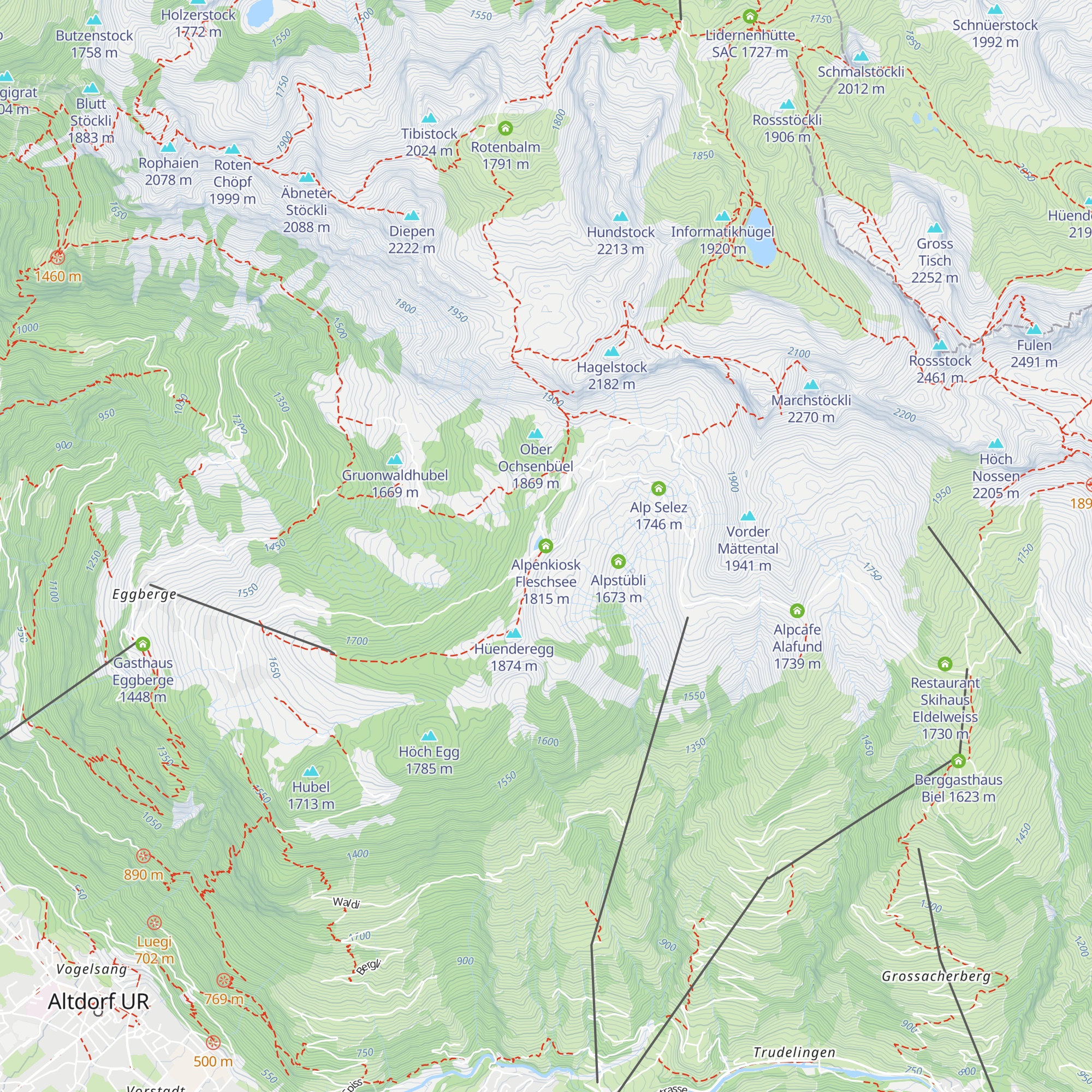 Alpenkiosk Fleschsee map
