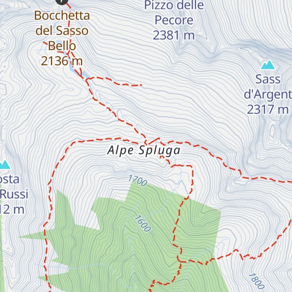 Map of Rifugio Alpe Spluga