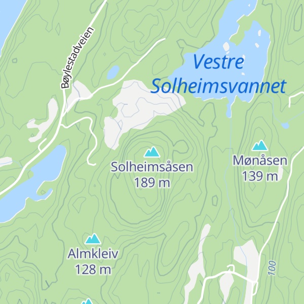 Map of Solheimsåsen