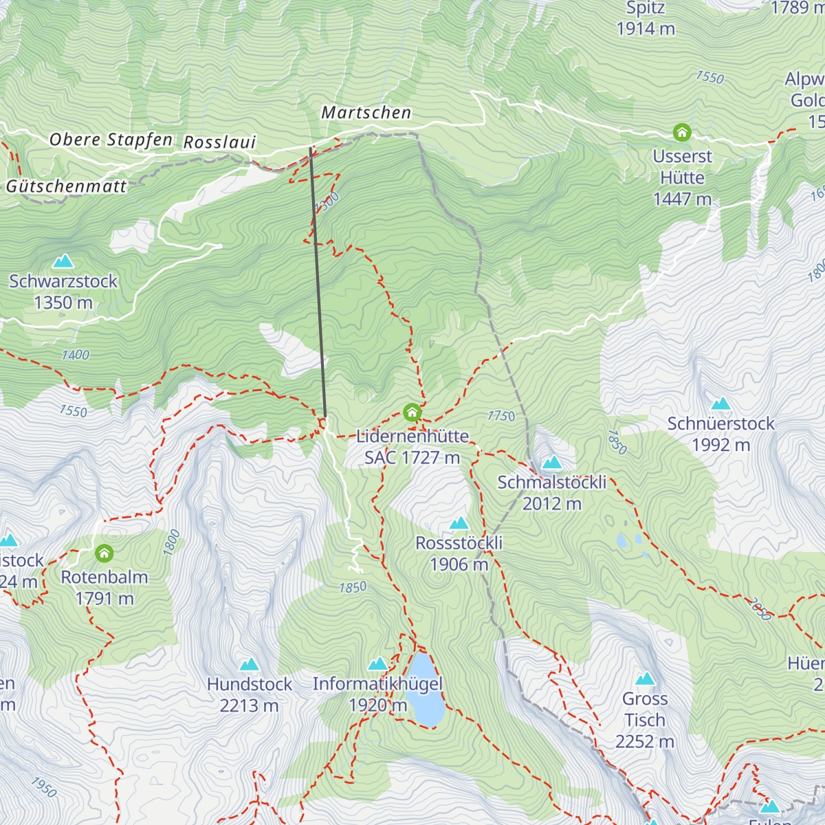 Lidernenhütte SAC map
