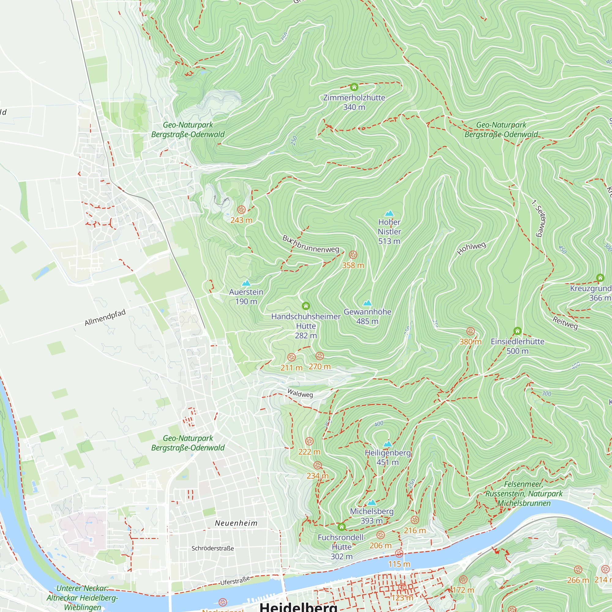 Handschuhsheimer Hütte map