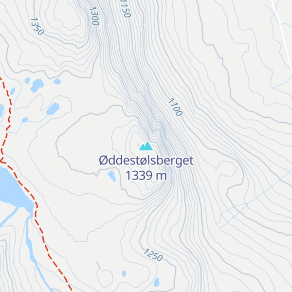 Map of Øddestølsberget