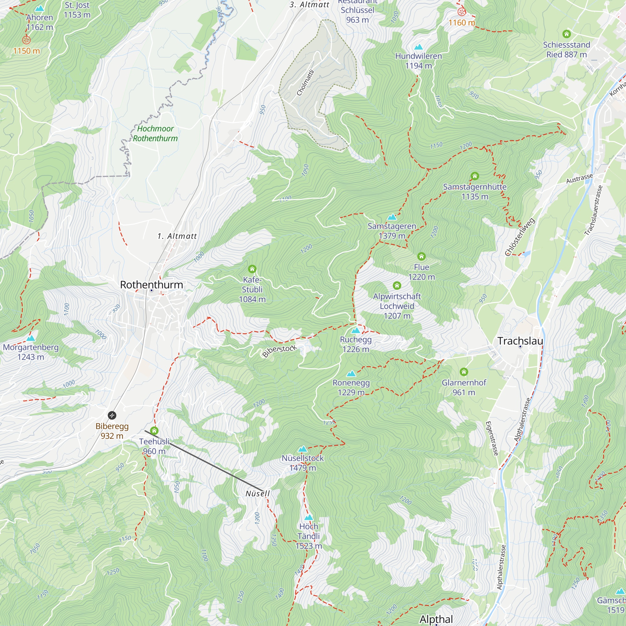 Forsthüttli Biberstockhöchi map