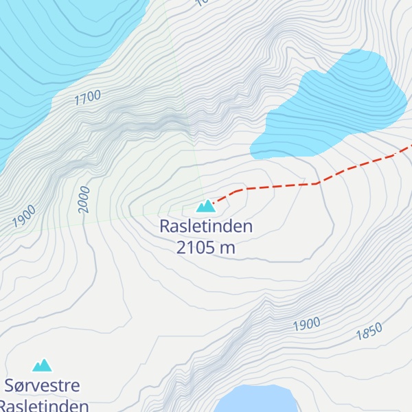 Map of Rasletinden