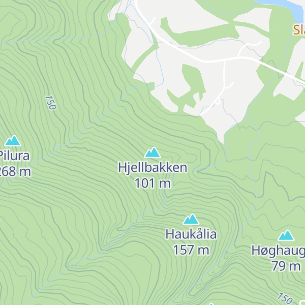 Map of Hjellbakken