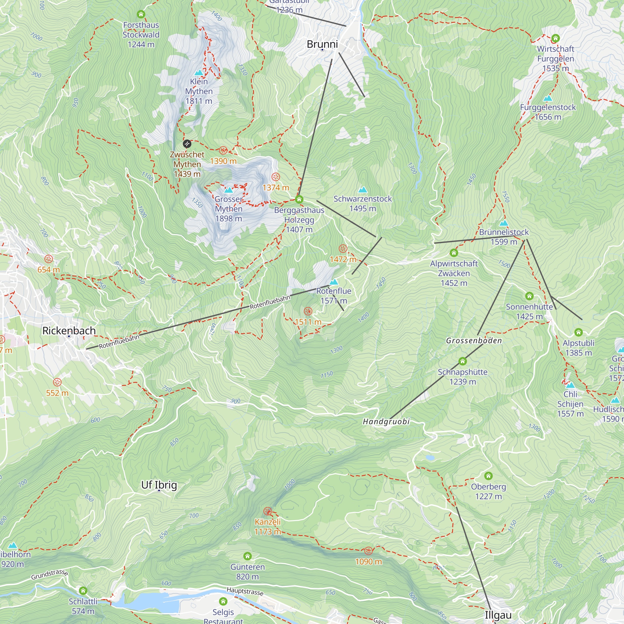 Berggasthaus Rotenfluh map