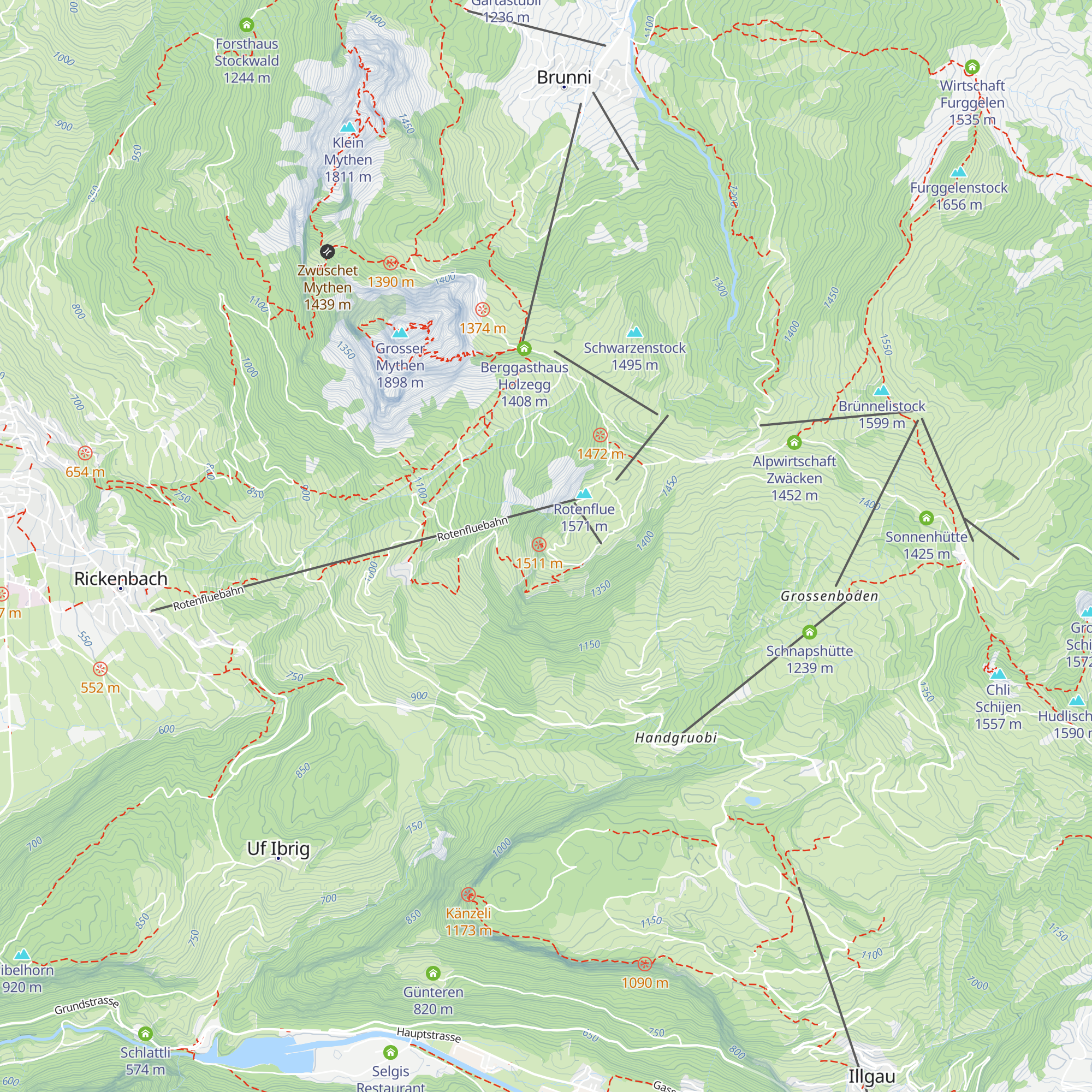 Berggasthaus Rotenfluh map