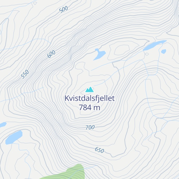 Map of Kvistdalsfjellet