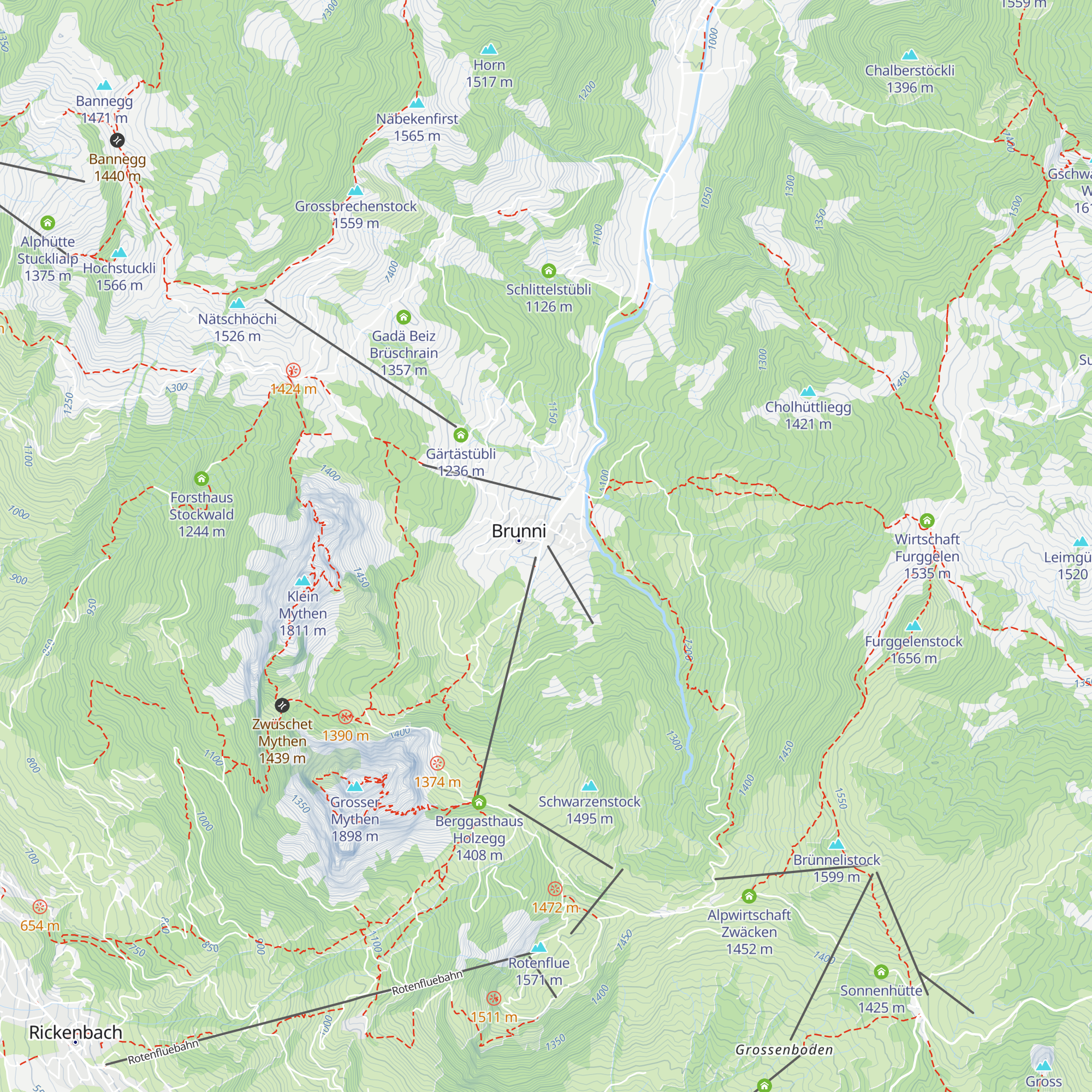 Restaurant Brunni Lodge map
