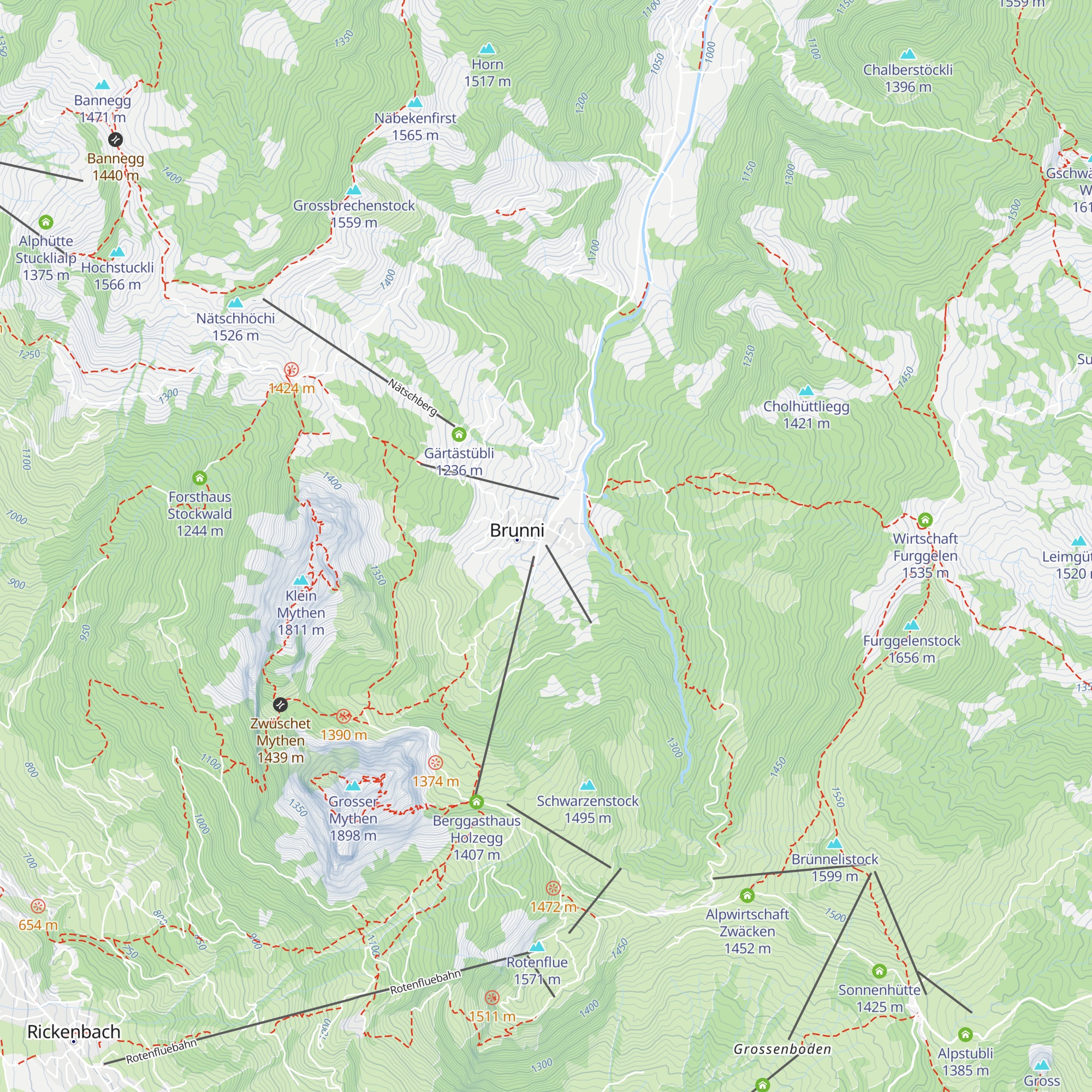 Restaurant Brunni Lodge map