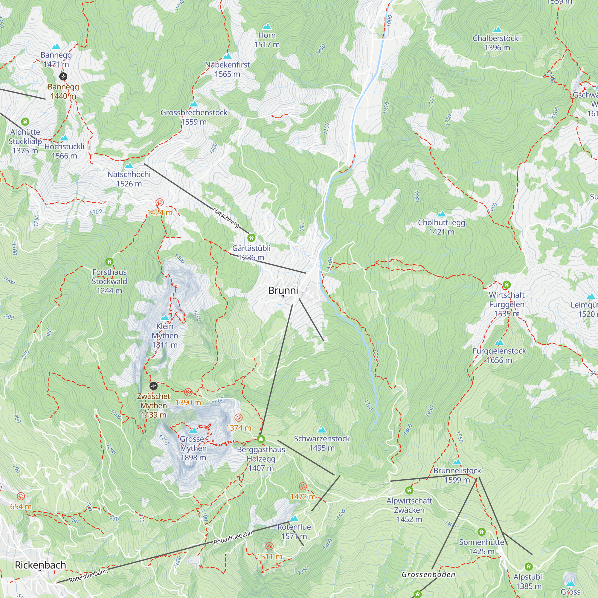 Restaurant Brunni Lodge map