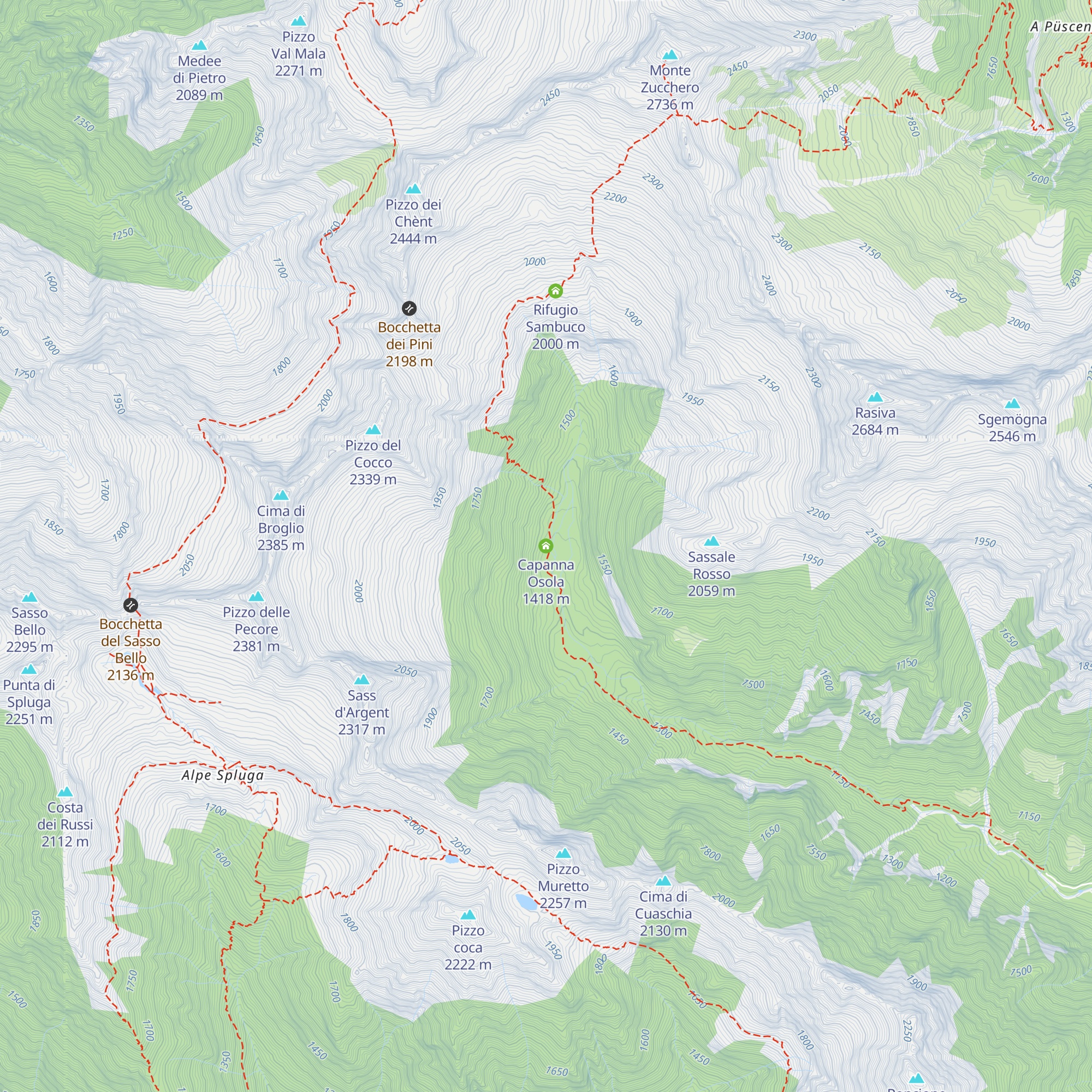 Capanna Osola map