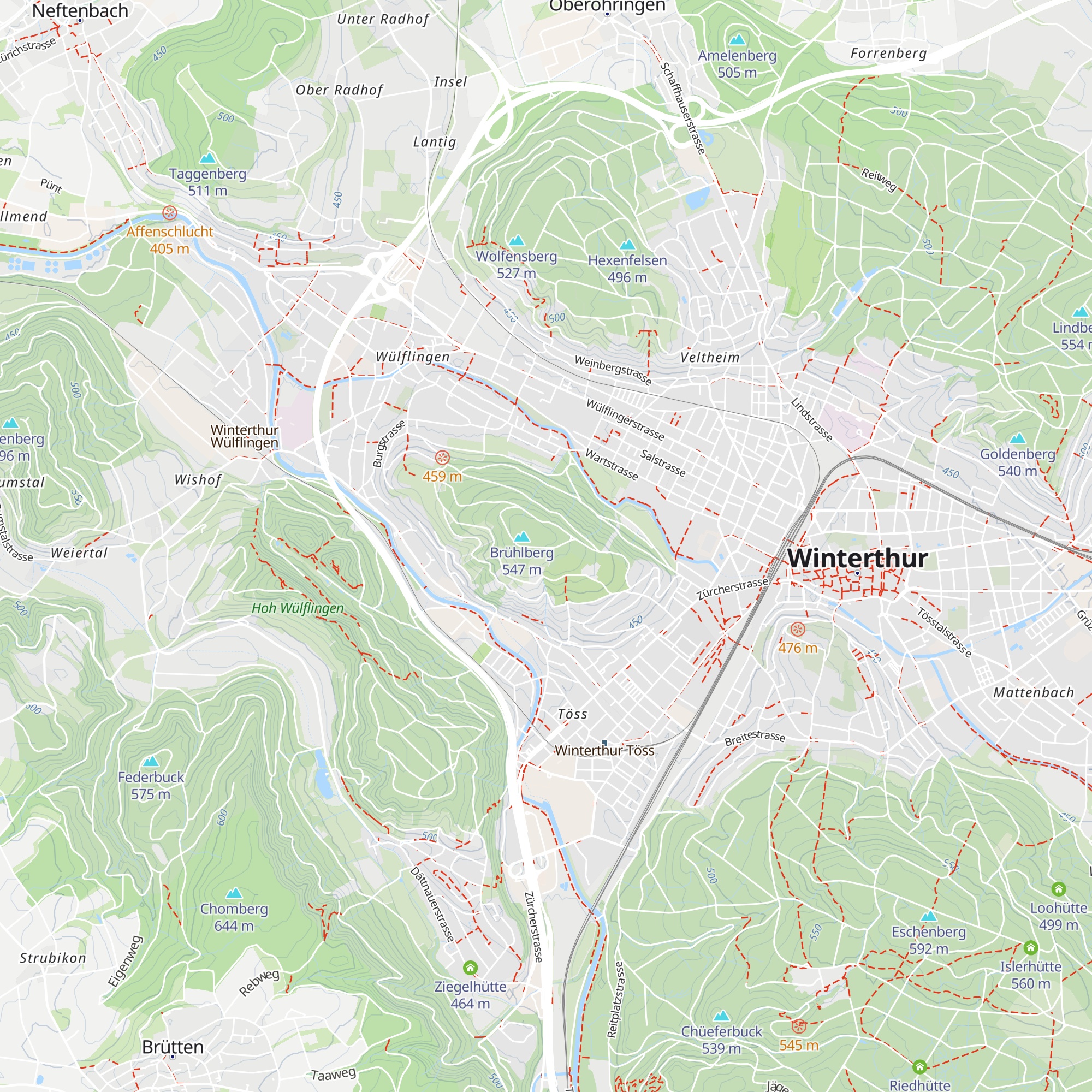 Waldhütte Brühlberg map