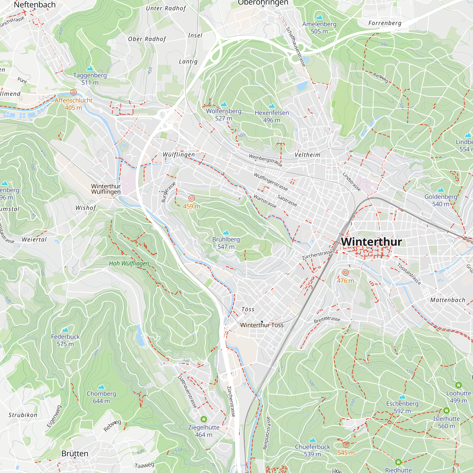 Waldhütte Brühlberg map