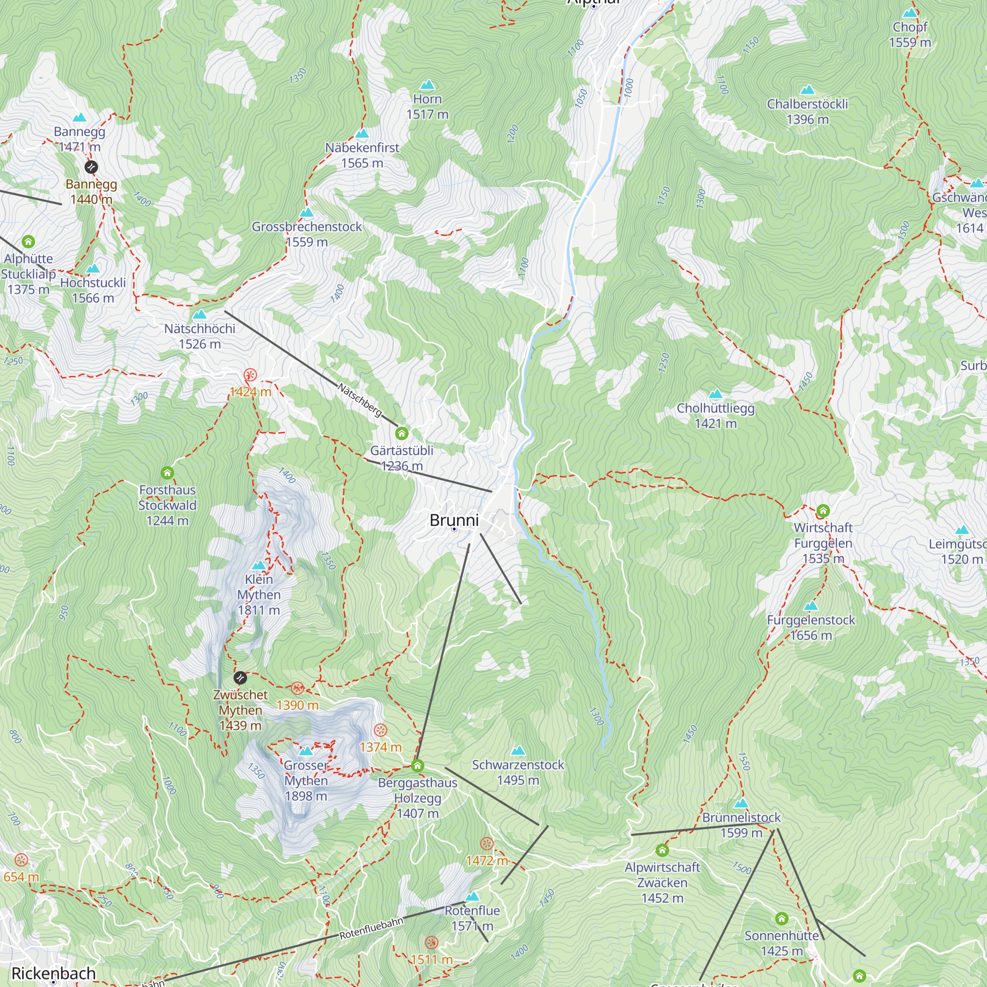 Restaurant Brunni map