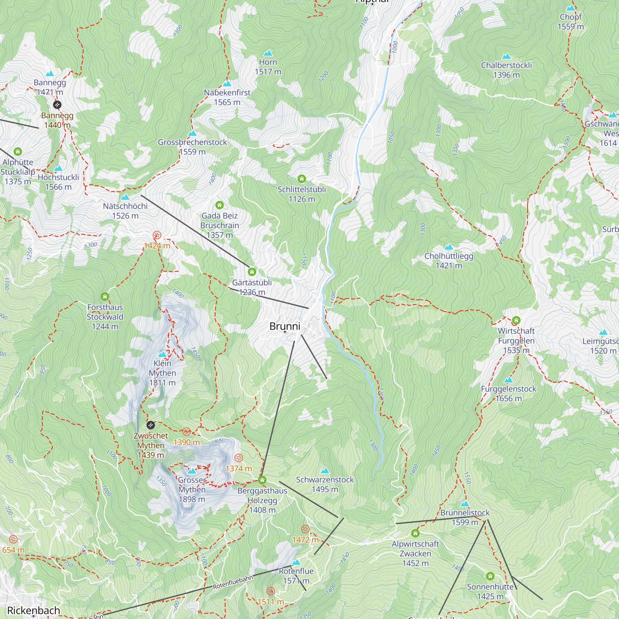 Restaurant Brunni map