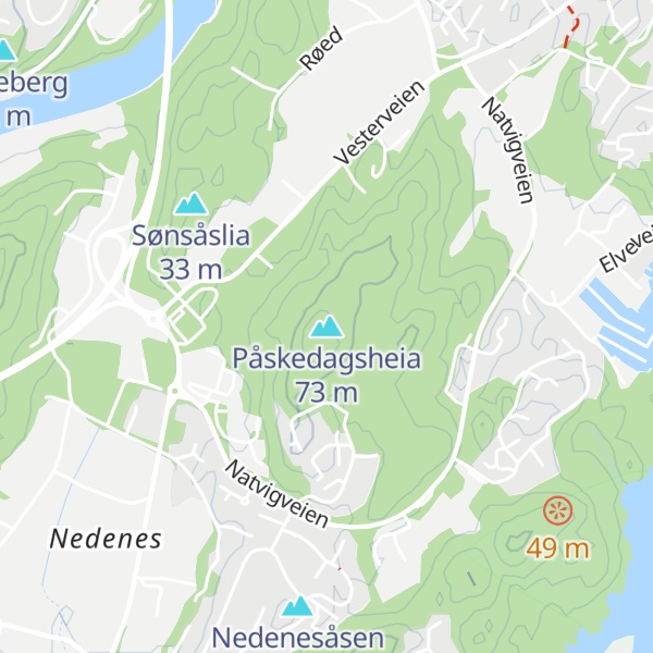 Map of Påskedagsheia