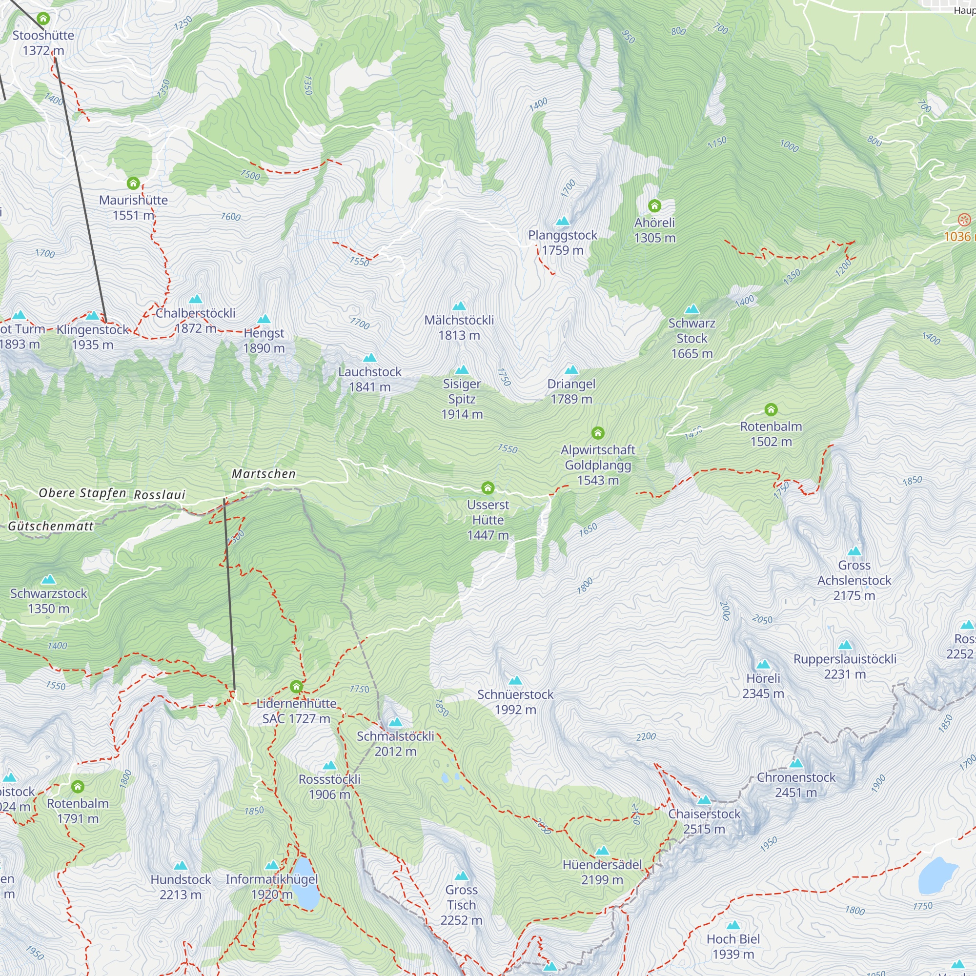 Usserst Hütte map