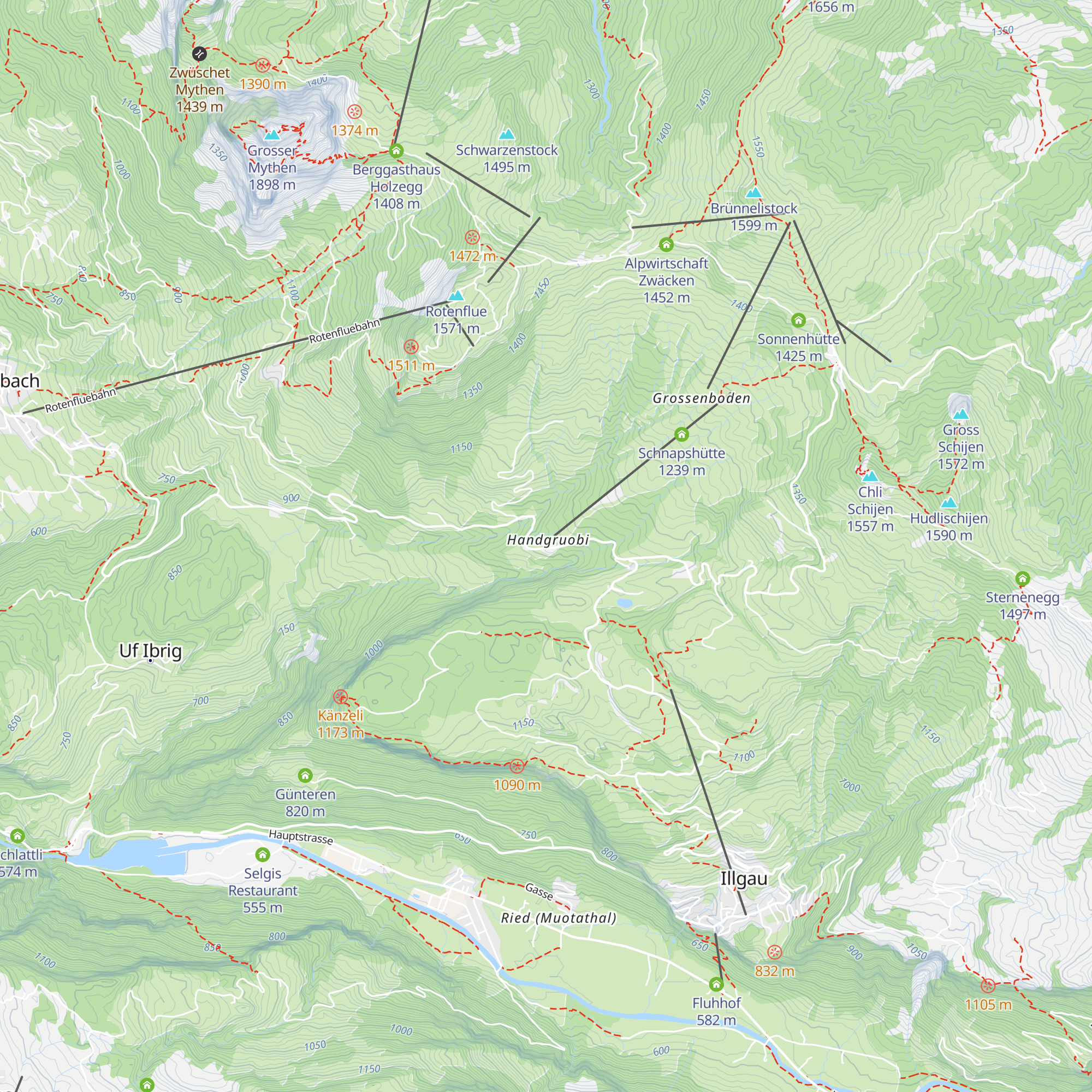 Berggasthaus Hand map