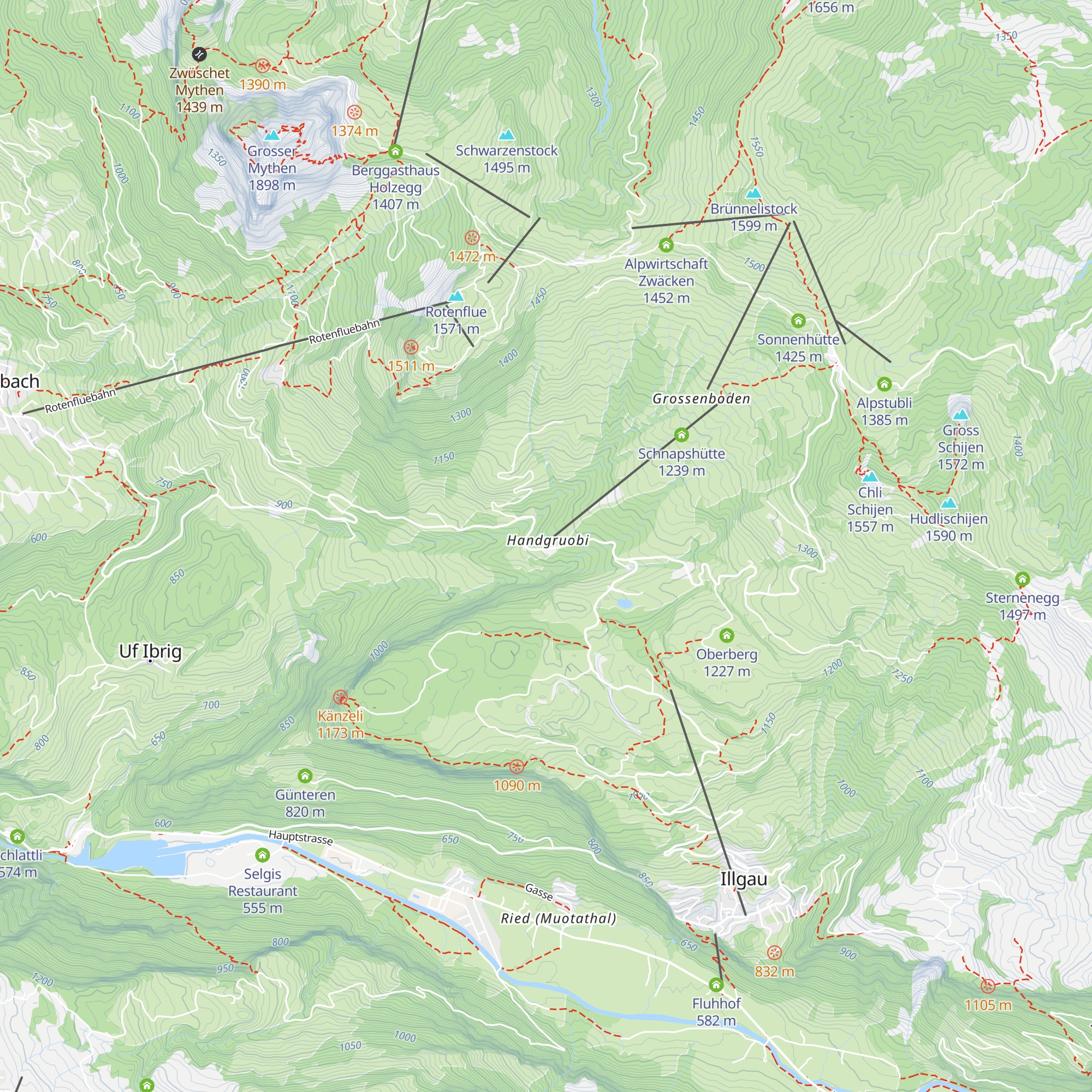 Berggasthaus Hand map