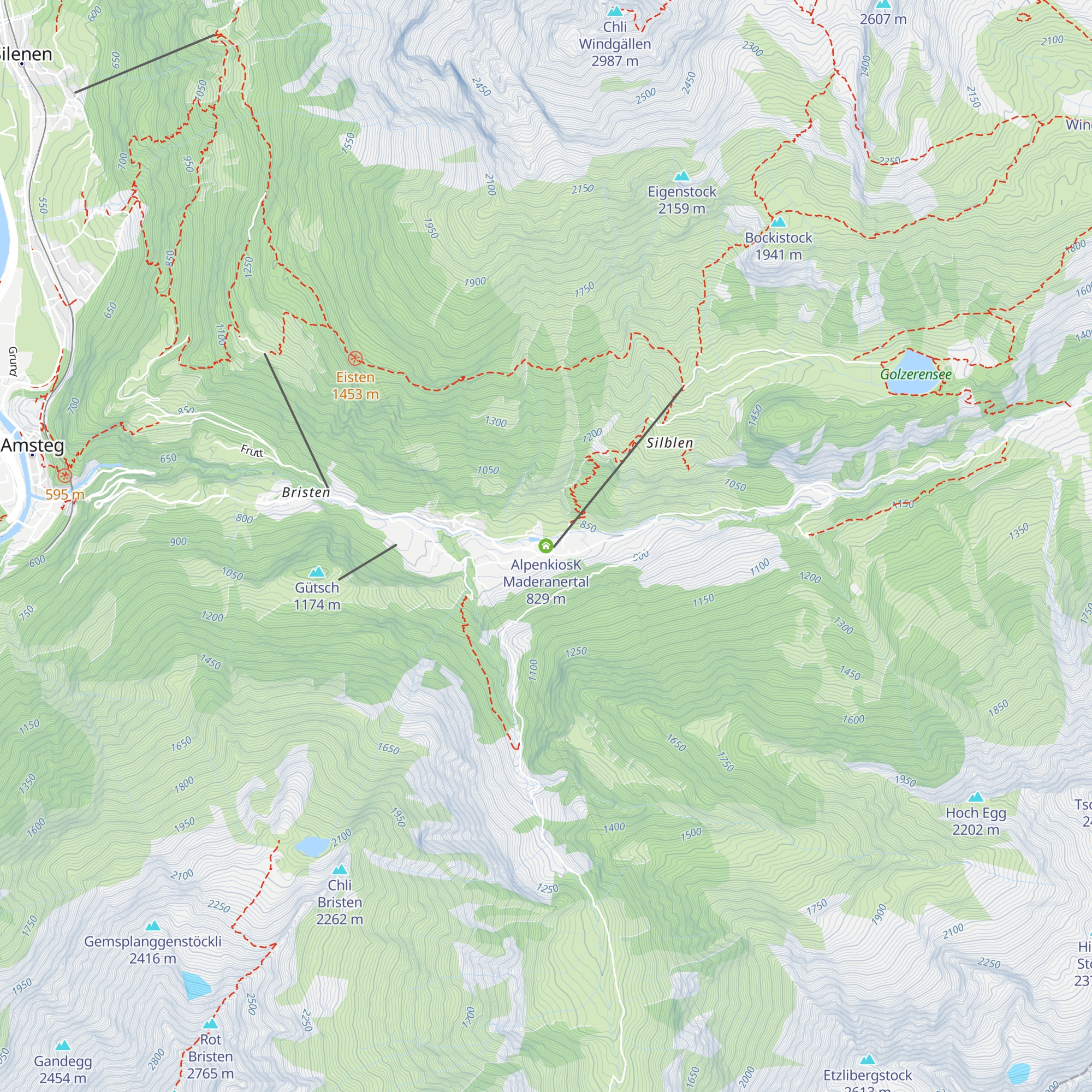 AlpenkiosK Maderanertal map