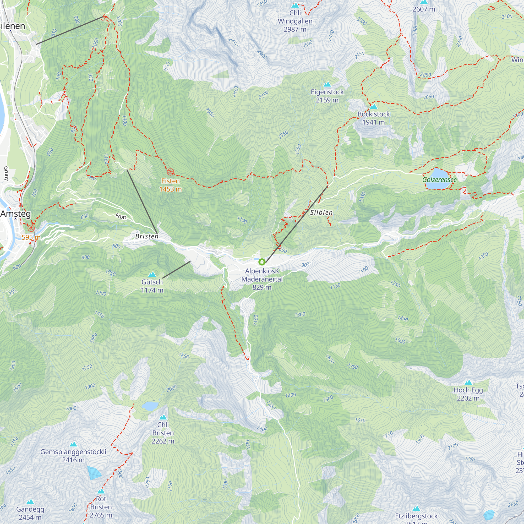 AlpenkiosK Maderanertal map