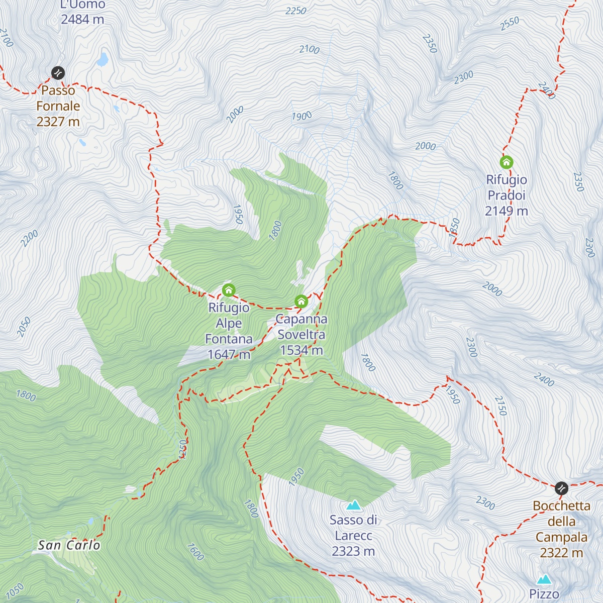 Capanna Soveltra map