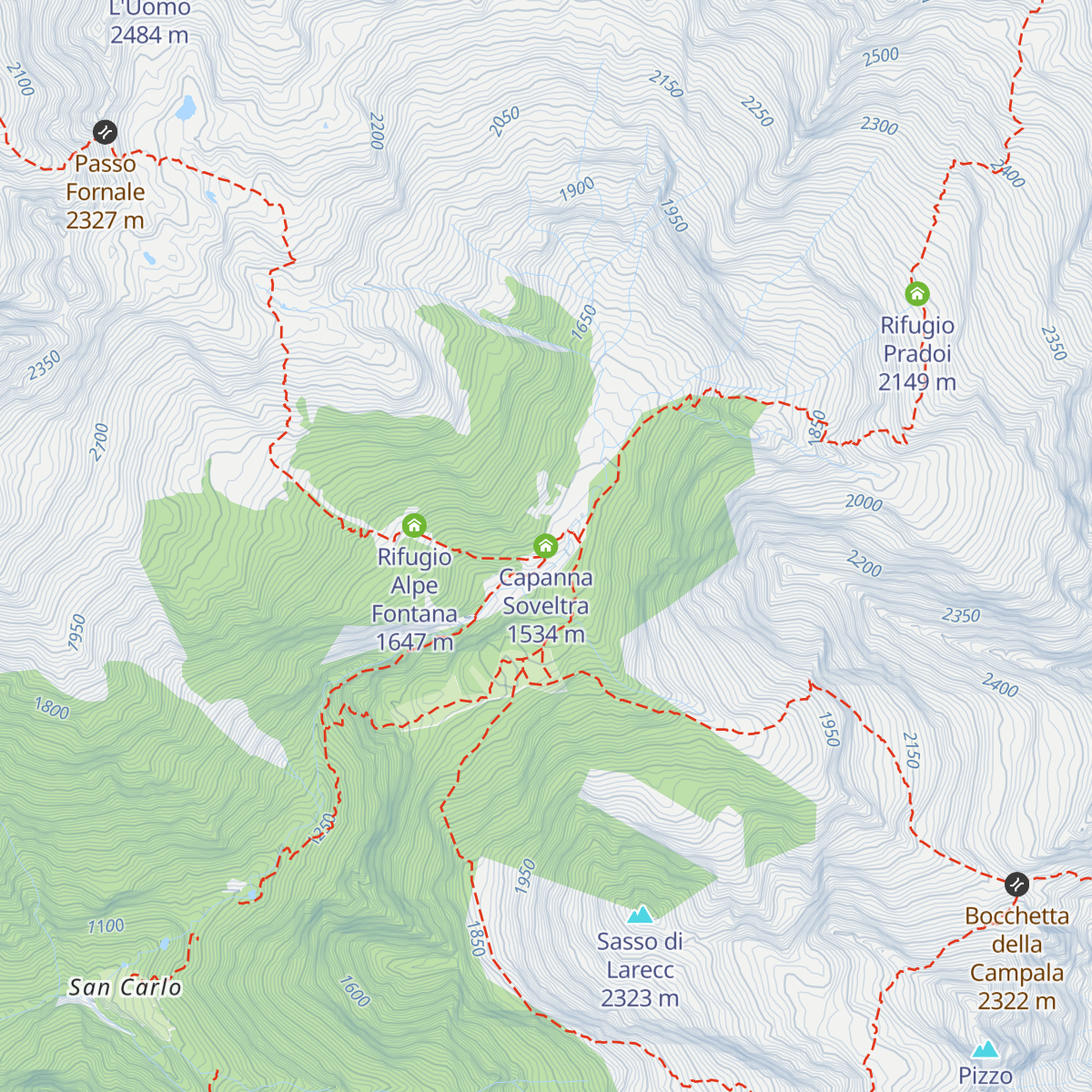 Capanna Soveltra map