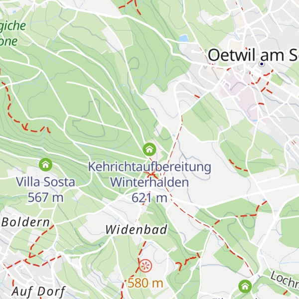 Map of Kehrichtaufbereitung Winterhalden
