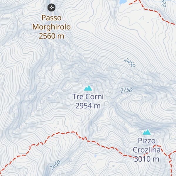 Map of Tre Corni