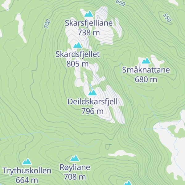 Map of Deildskarsfjell