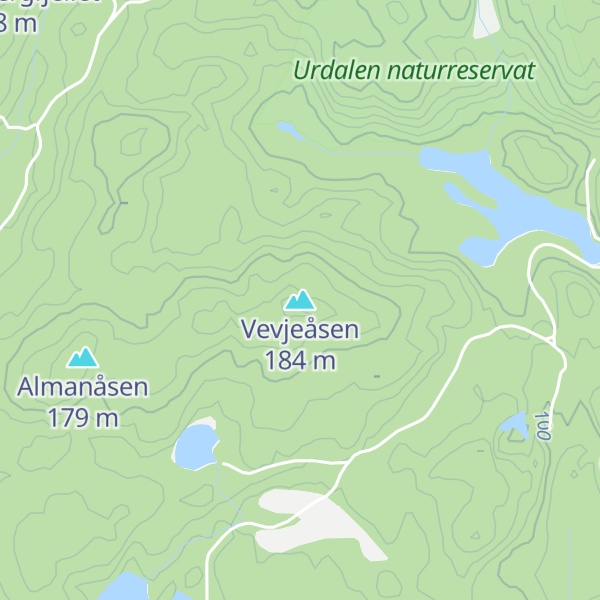 Map of Vevjeåsen
