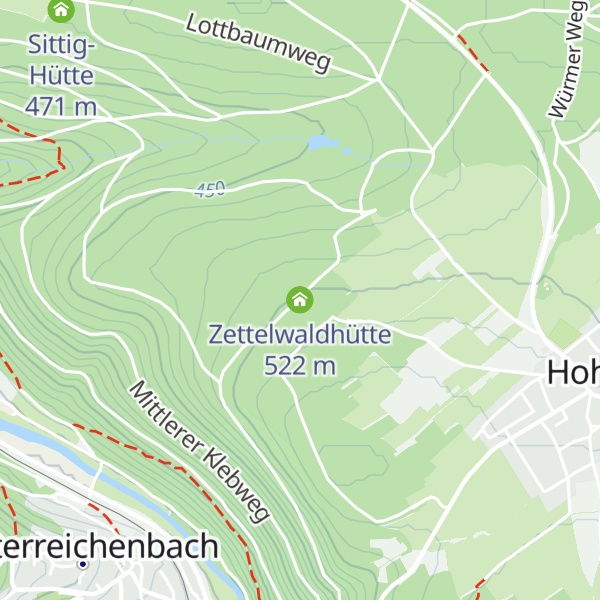 Map of Zettelwaldhütte
