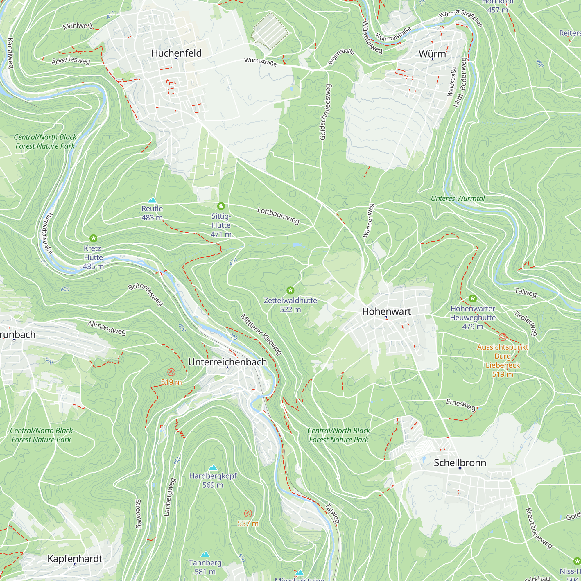 Zettelwaldhütte map