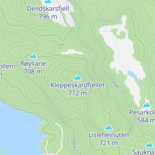 Map of Kleppeskardfjellet