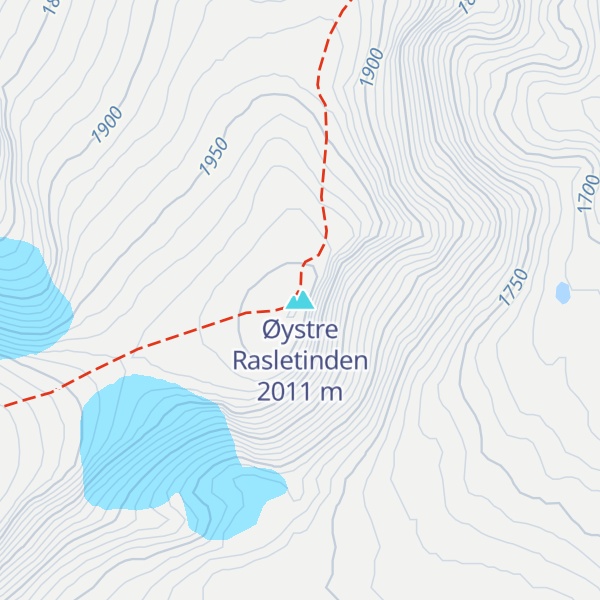 Map of Øystre Rasletinden