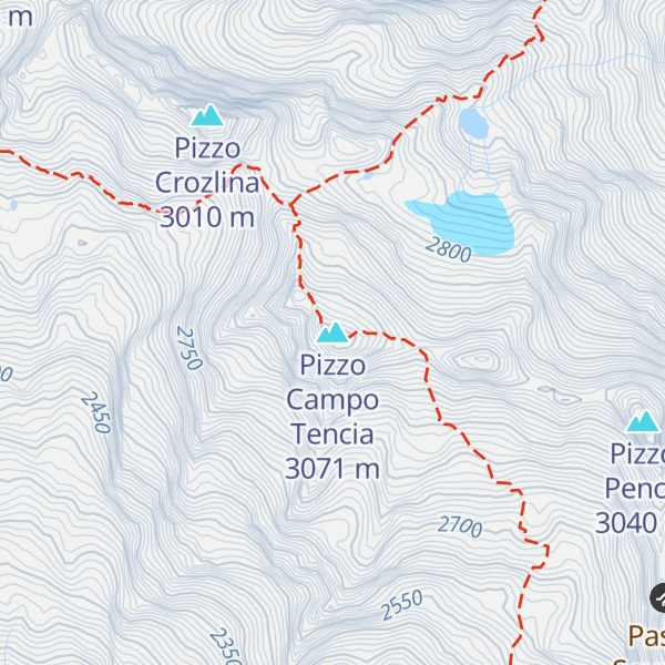 Map of Pizzo Campo Tencia