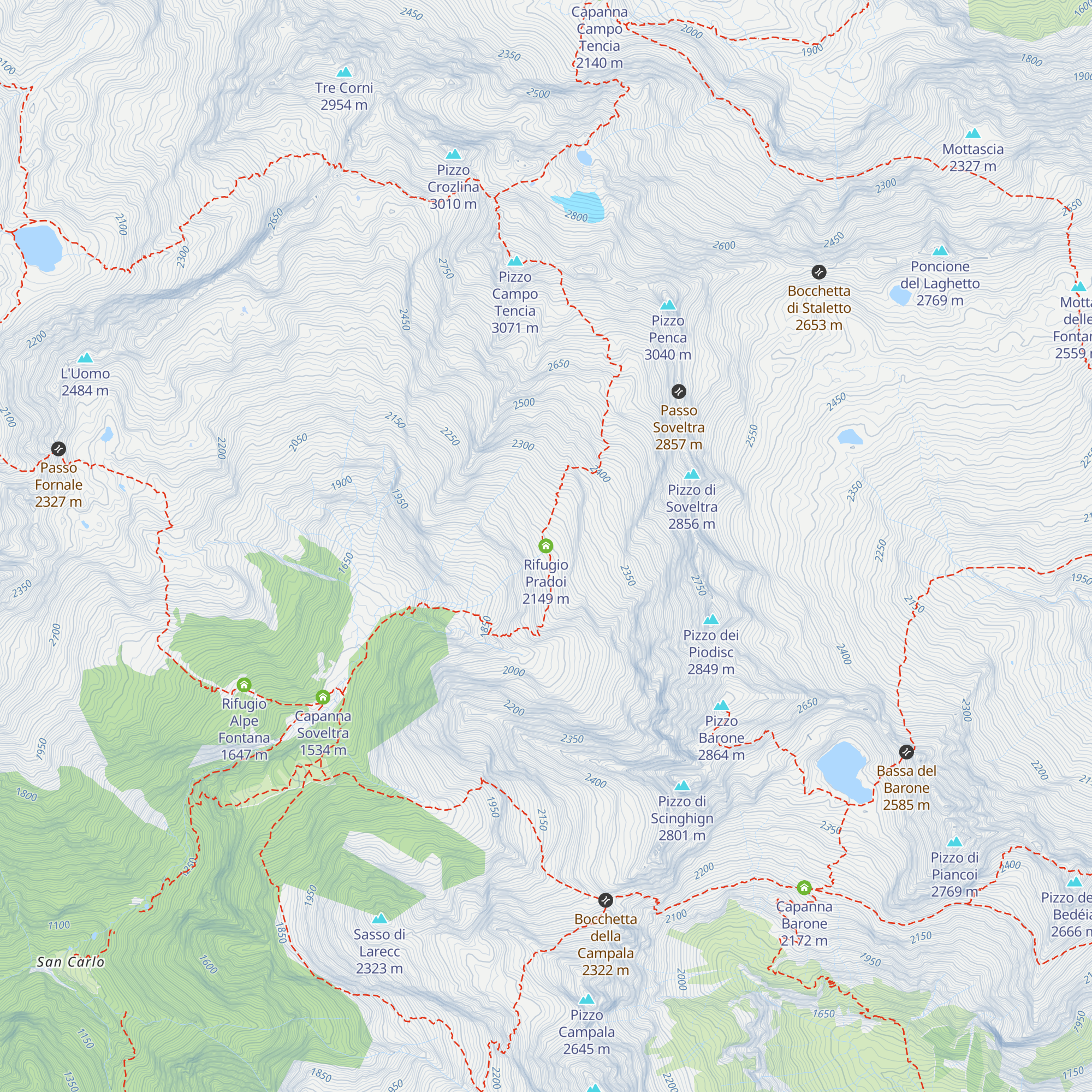 Rifugio Pradoi map
