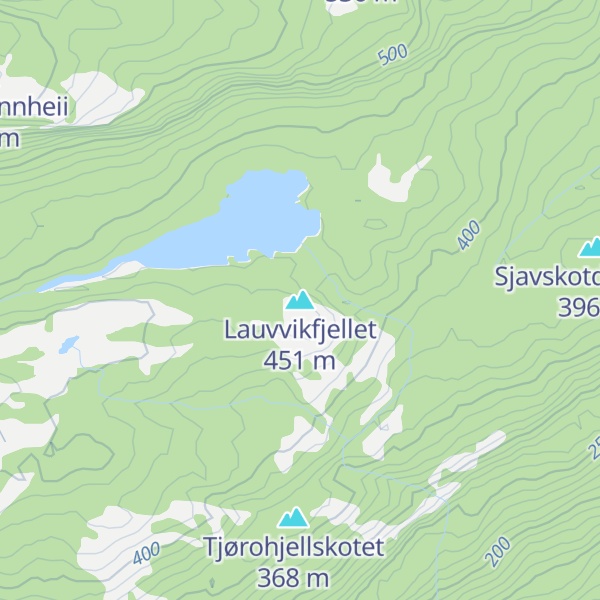 Map of Lauvvikfjellet