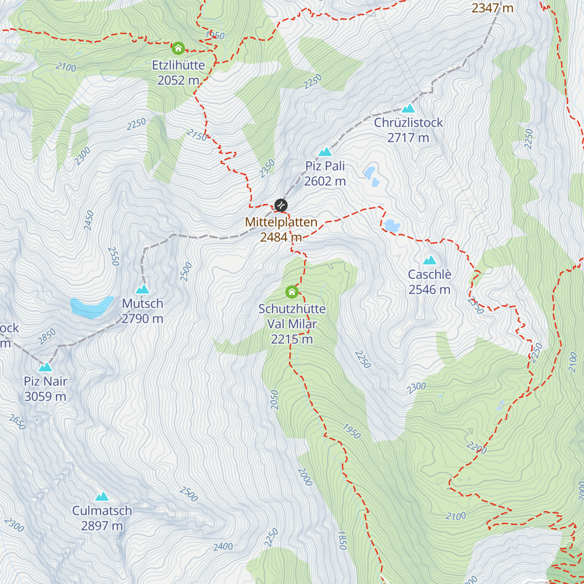 Schutzhütte Val Milar map