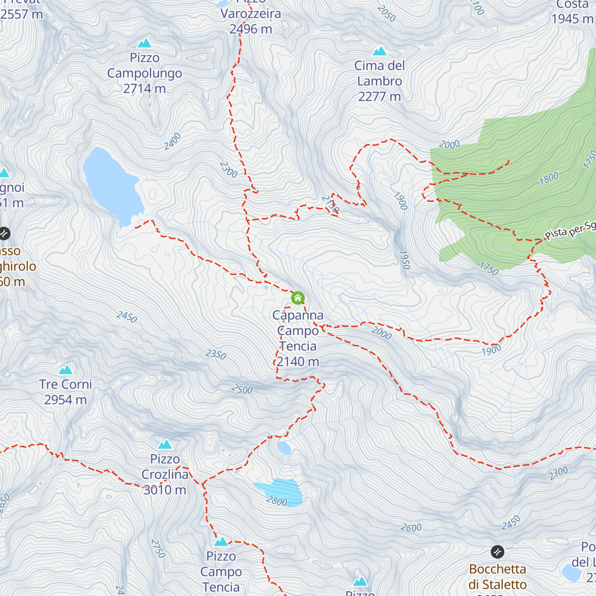 Capanna Campo Tencia map