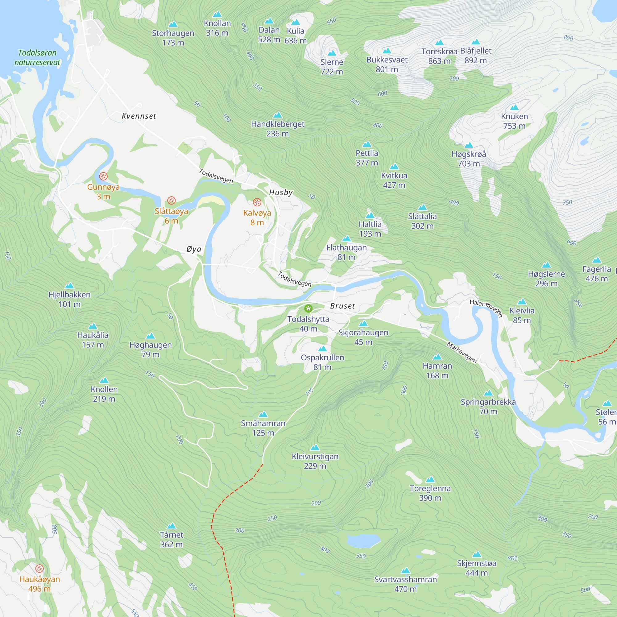 Todalshytta map