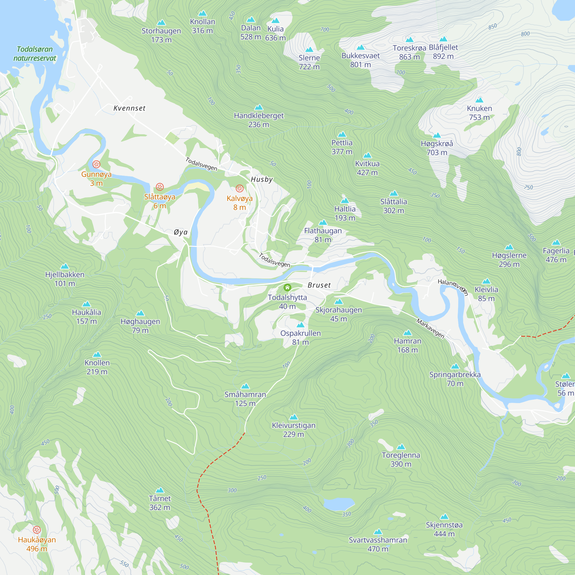 Todalshytta map