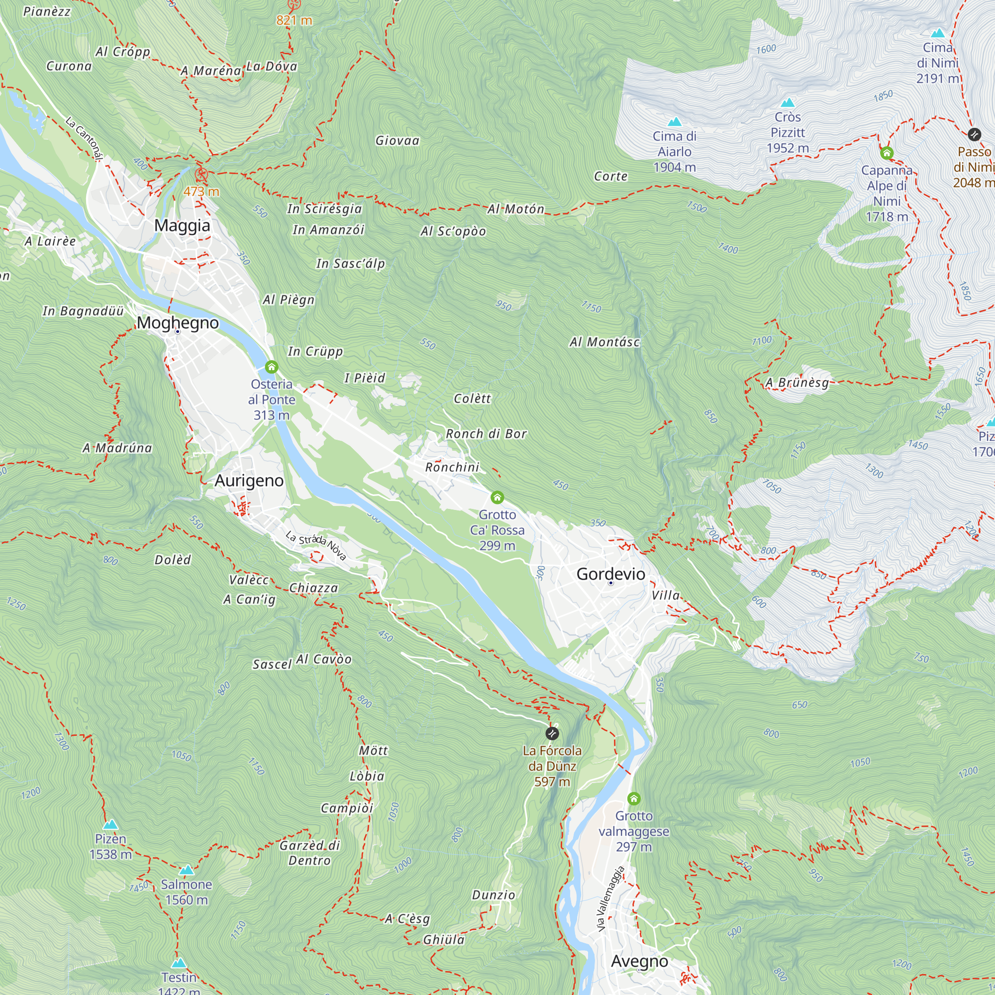 Grotto Ca' Rossa map