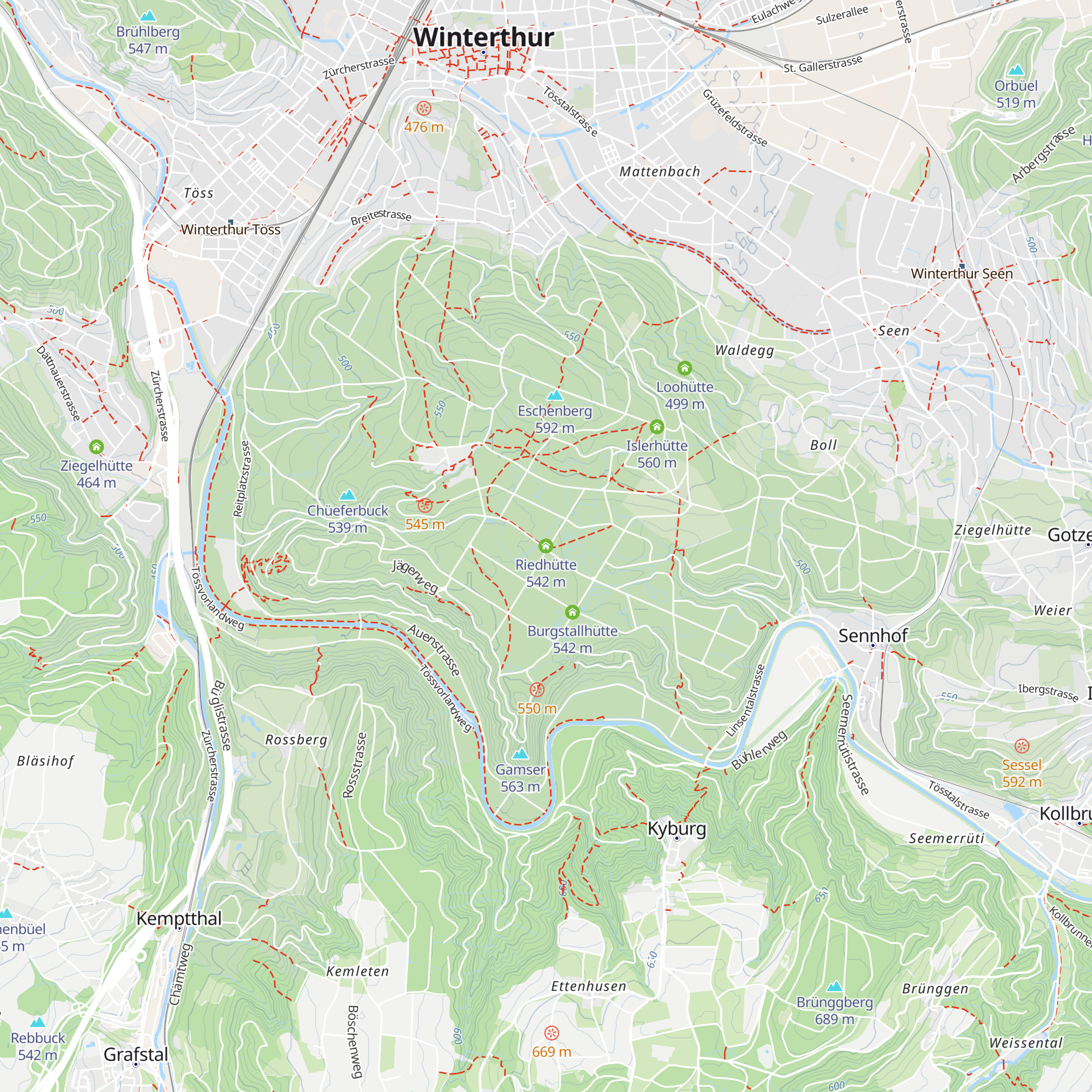 Riedhütte map