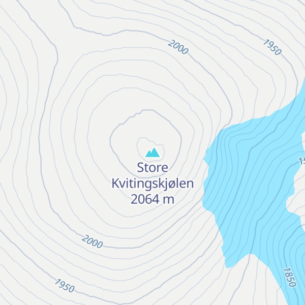 Map of Store Kvitingskjølen