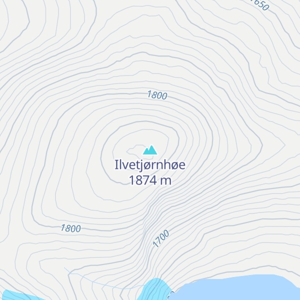 Map of Ilvetjørnhøe