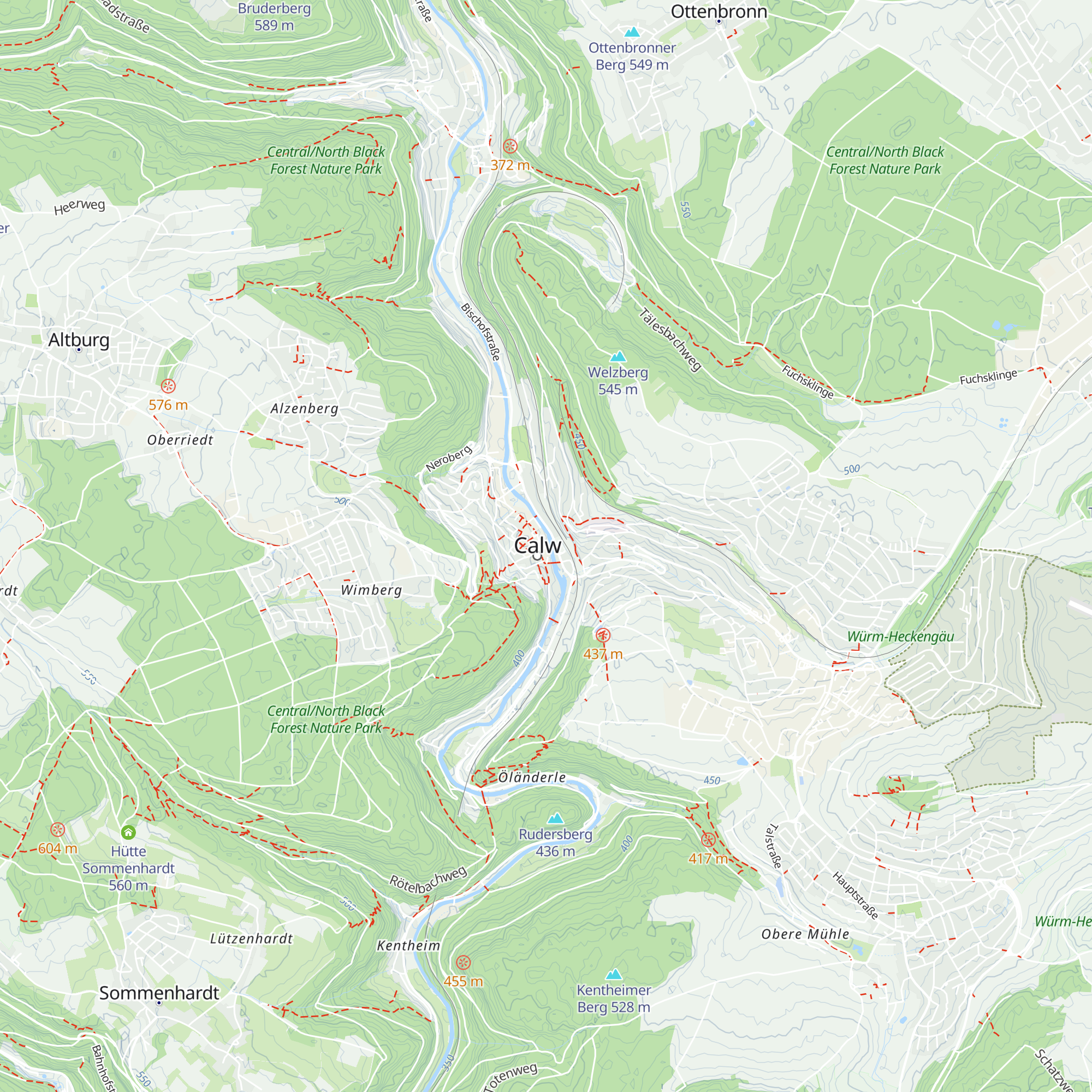 Verkehrsgesellschaft Bäderkreis Calw map