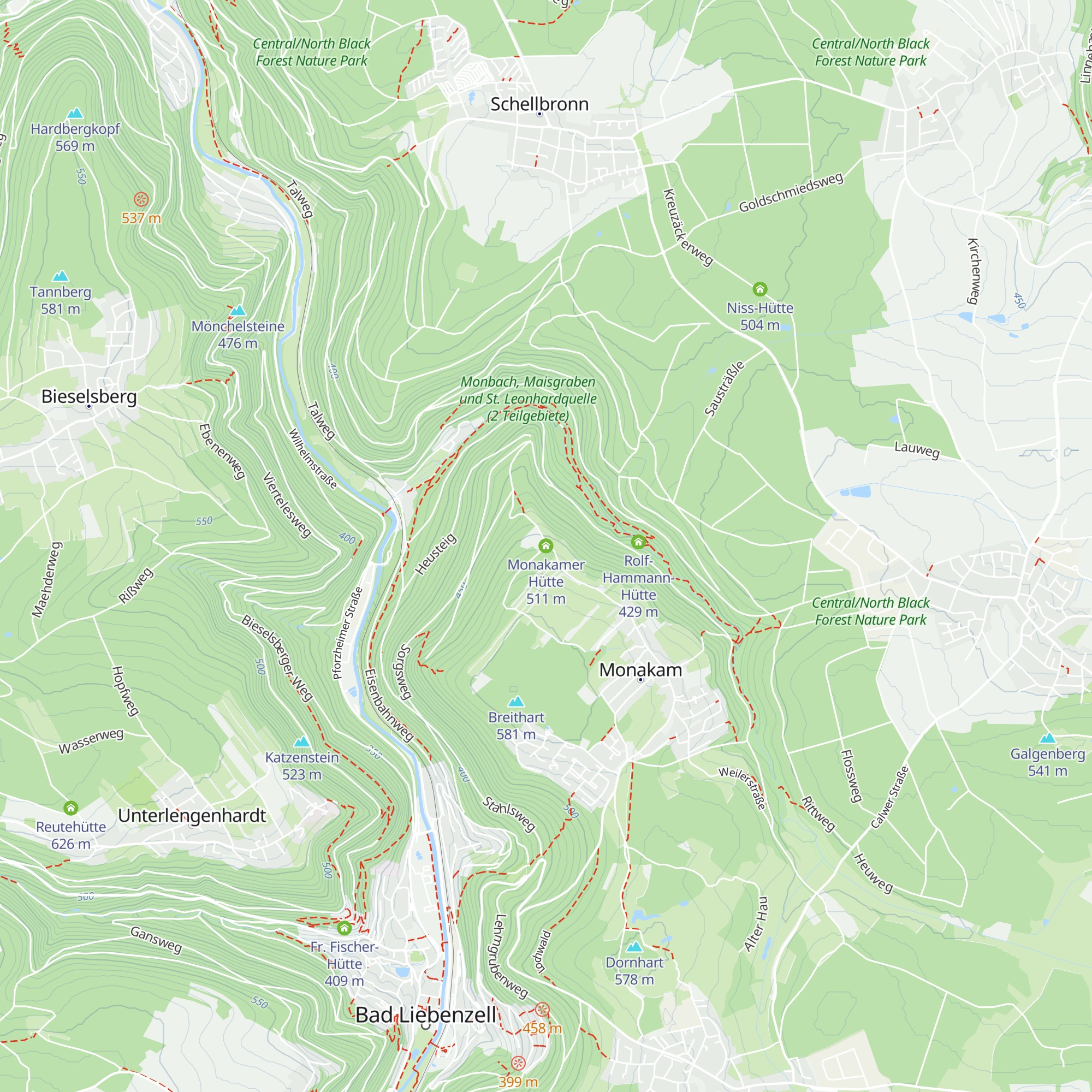 Monakamer Hütte map