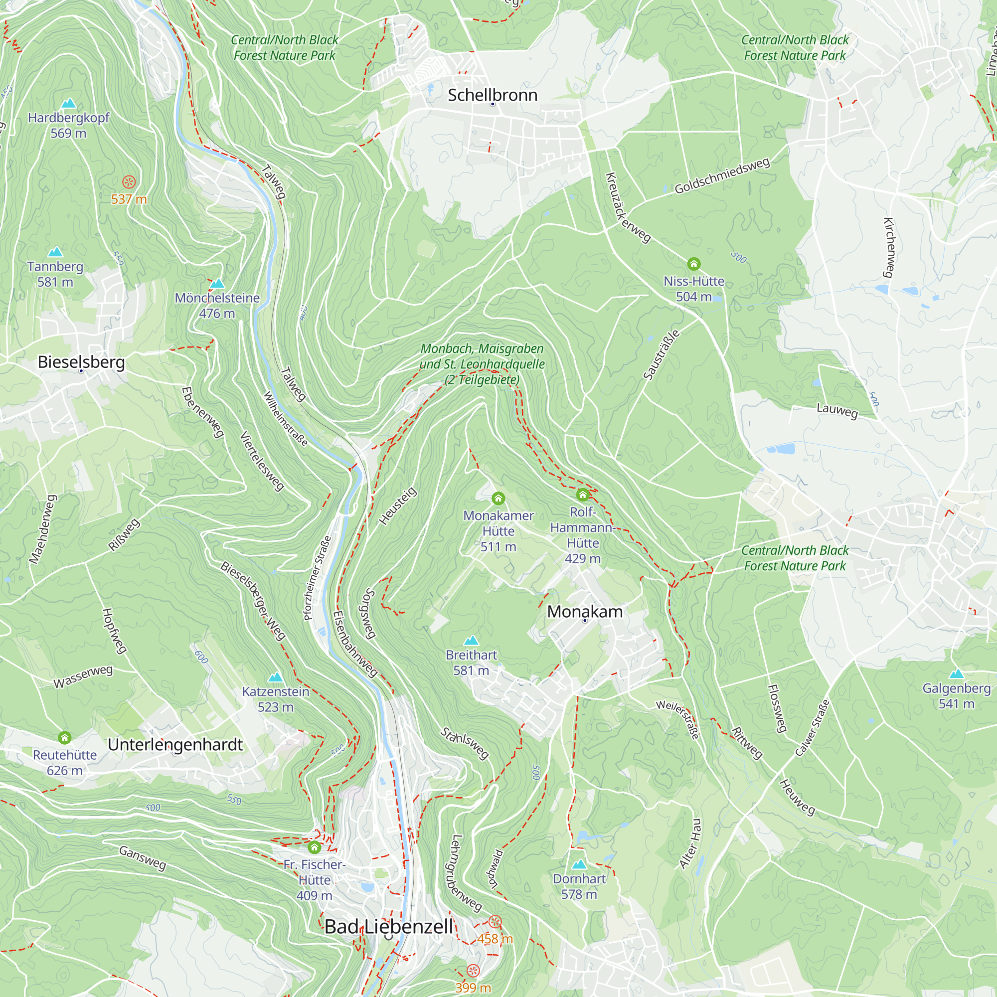 Monakamer Hütte map